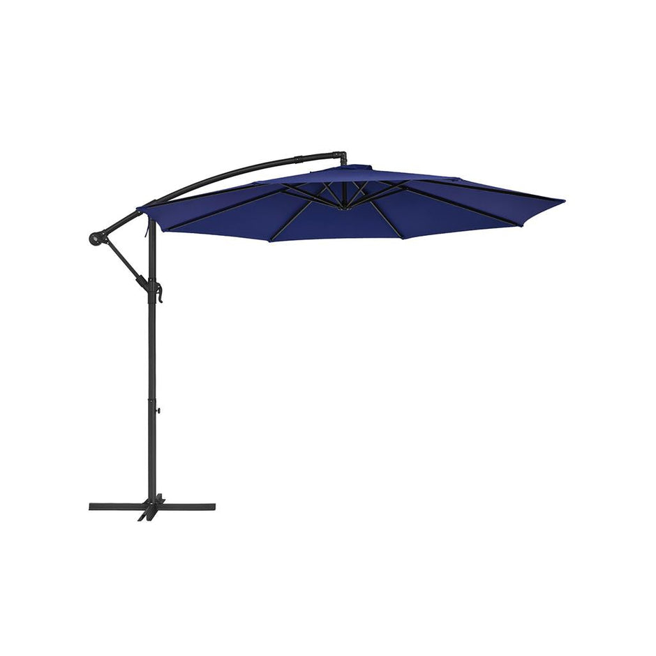 Hanging Umbrella – Fabric – Grey – Crank-Operated with UPF 50+ Sunshade Protection