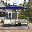 Hanging Umbrella – Fabric – Grey – Crank-Operated with UPF 50+ Sunshade Protection