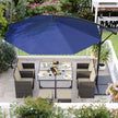 Hanging Umbrella – Fabric – Grey – Crank-Operated with UPF 50+ Sunshade Protection