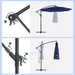 Hanging Umbrella – Fabric – Grey – Crank-Operated with UPF 50+ Sunshade Protection