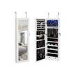 Hanging Jewellery Cabinet – Wood – White – Lockable with LED Light and Drawers