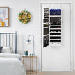 Hanging Jewellery Cabinet – Wood – White – Lockable with LED Light and Drawers