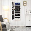 Hanging Jewellery Cabinet – Wood – White – Lockable with LED Light and Drawers