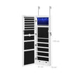 Hanging Jewellery Cabinet – Wood – White – Lockable with LED Light and Drawers