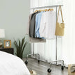 Heavy Duty Garment Rack – Metal – Chrome – Adjustable Length 3.6-4.9 ft, Maximum Capacity 130 Kg