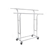 Heavy Duty Garment Rack – Metal – Chrome – Adjustable with Double Hanging Rails, 110 kg Load Capacity