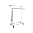 Heavy Duty Garment Rack – Metal – Chrome – Adjustable with Double Hanging Rails, 110 kg Load Capacity