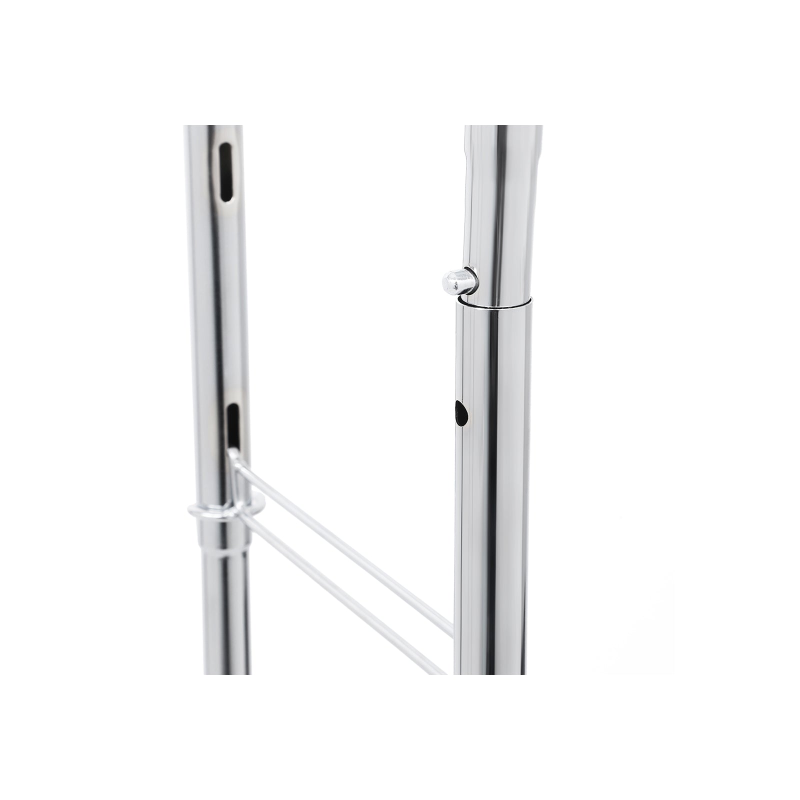 Heavy Duty Garment Rack – Metal – Chrome – Adjustable with Double Hanging Rails, 110 kg Load Capacity