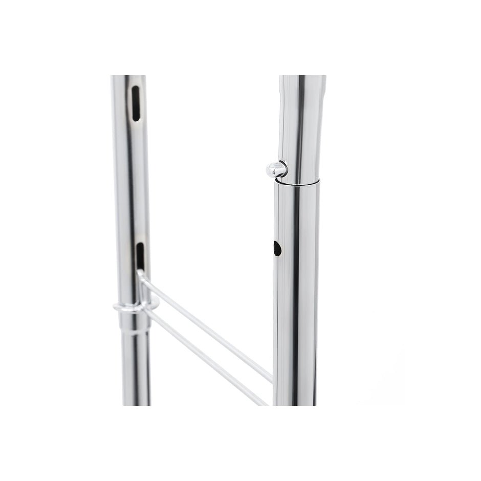 Heavy Duty Garment Rack – Metal – Chrome – Adjustable with Double Hanging Rails, 110 kg Load Capacity