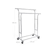 Heavy Duty Garment Rack – Metal – Chrome – Adjustable with Double Hanging Rails, 110 kg Load Capacity