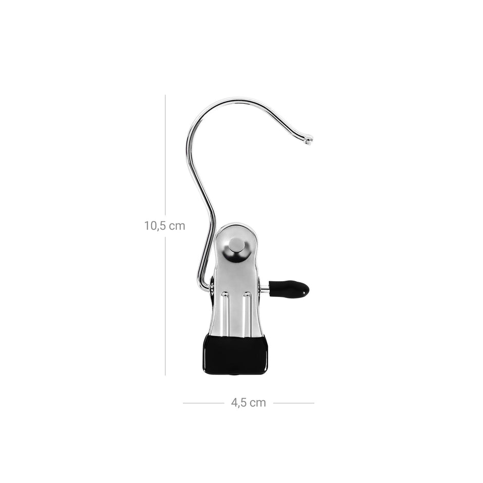Heavy Duty Clip Hooks – Metal – Silver – Non-Slip Design for Hats, Socks, and Scarves