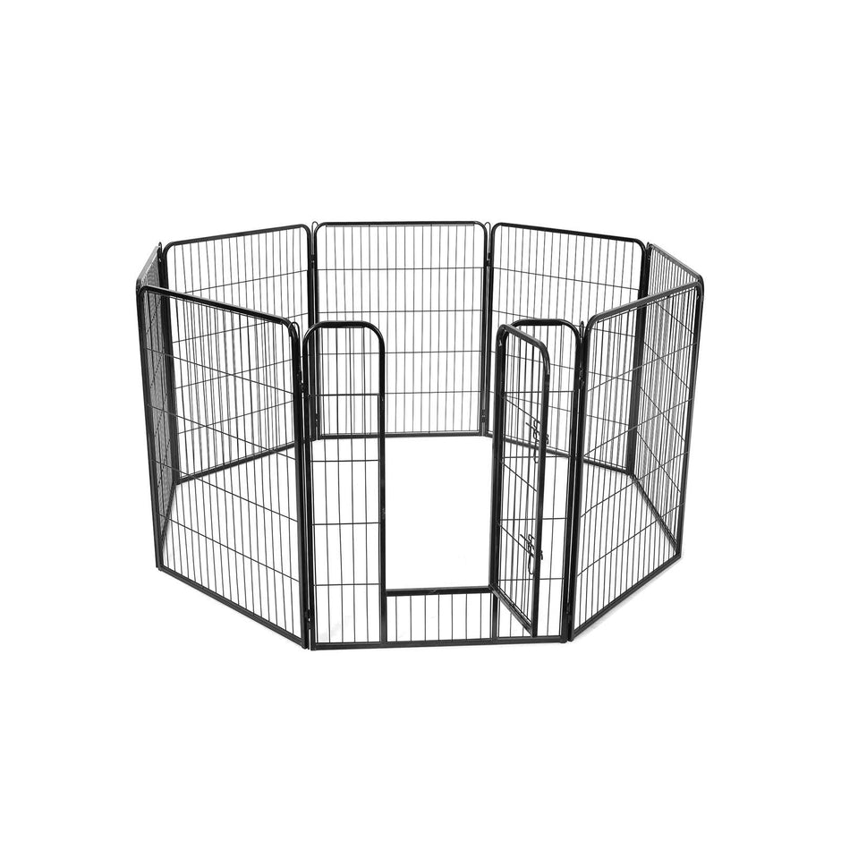 Heavy Duty Playpen – Metal – Black – 8 Panel Design, 80 x 100 cm