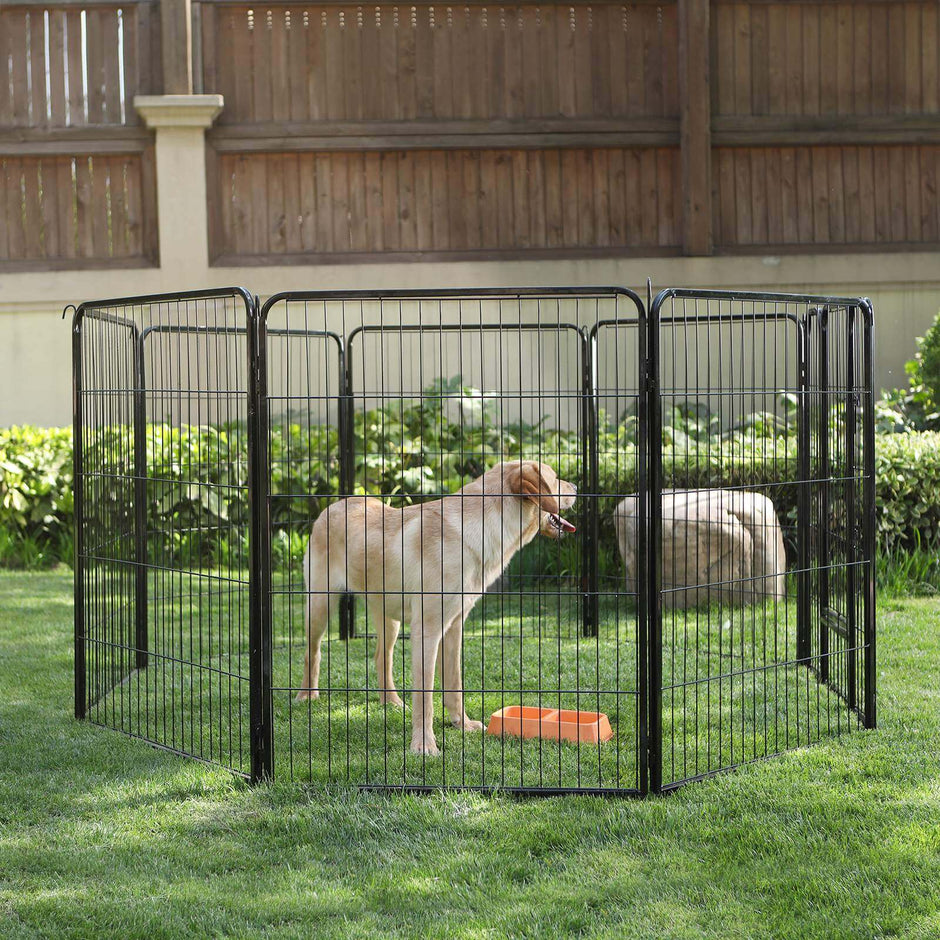 Heavy Duty Playpen – Metal – Black – 8 Panel Design, 80 x 100 cm