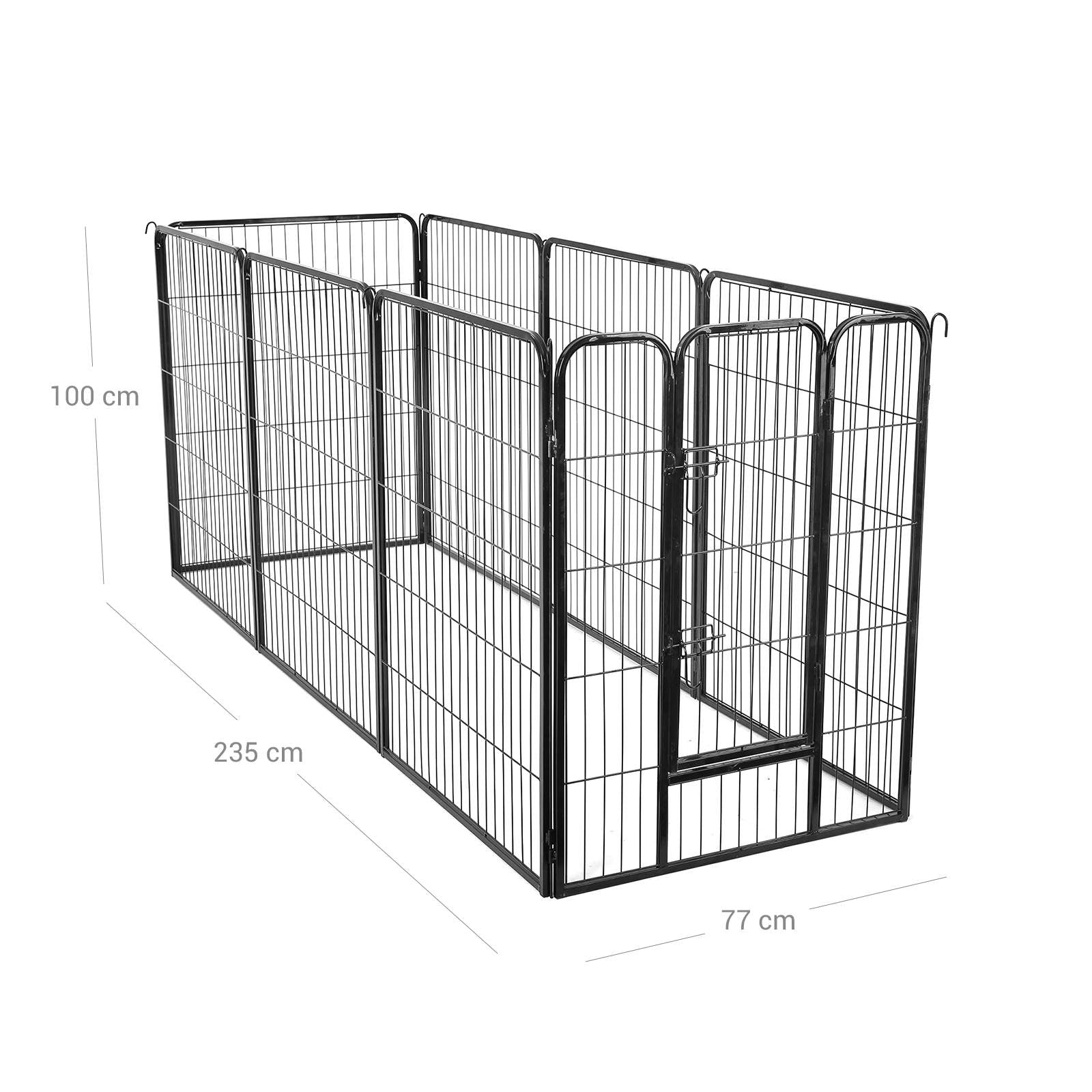 Heavy Duty Playpen – Metal – Black – 8 Panel Design, 80 x 100 cm