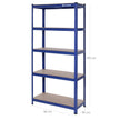 Heavy-Duty Shelving – MDF – Blue – 5-Tier Boltless Racking with 875 kg Capacity