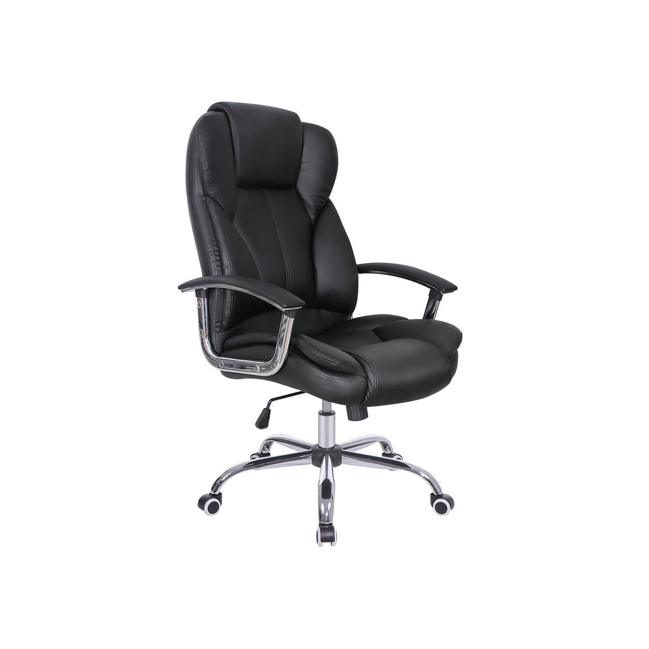 Executive Swivel Office Chair – PU Leather – Black – High Back with Tilt Function