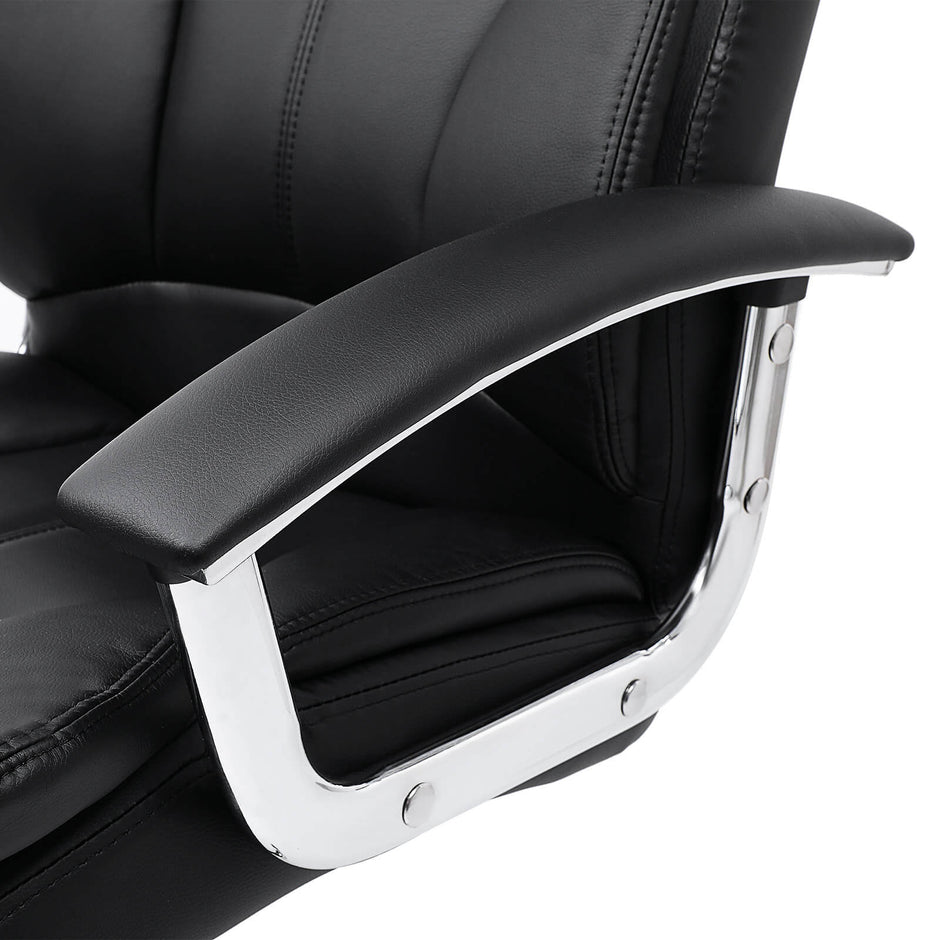 Executive Swivel Office Chair – PU Leather – Black – High Back with Tilt Function