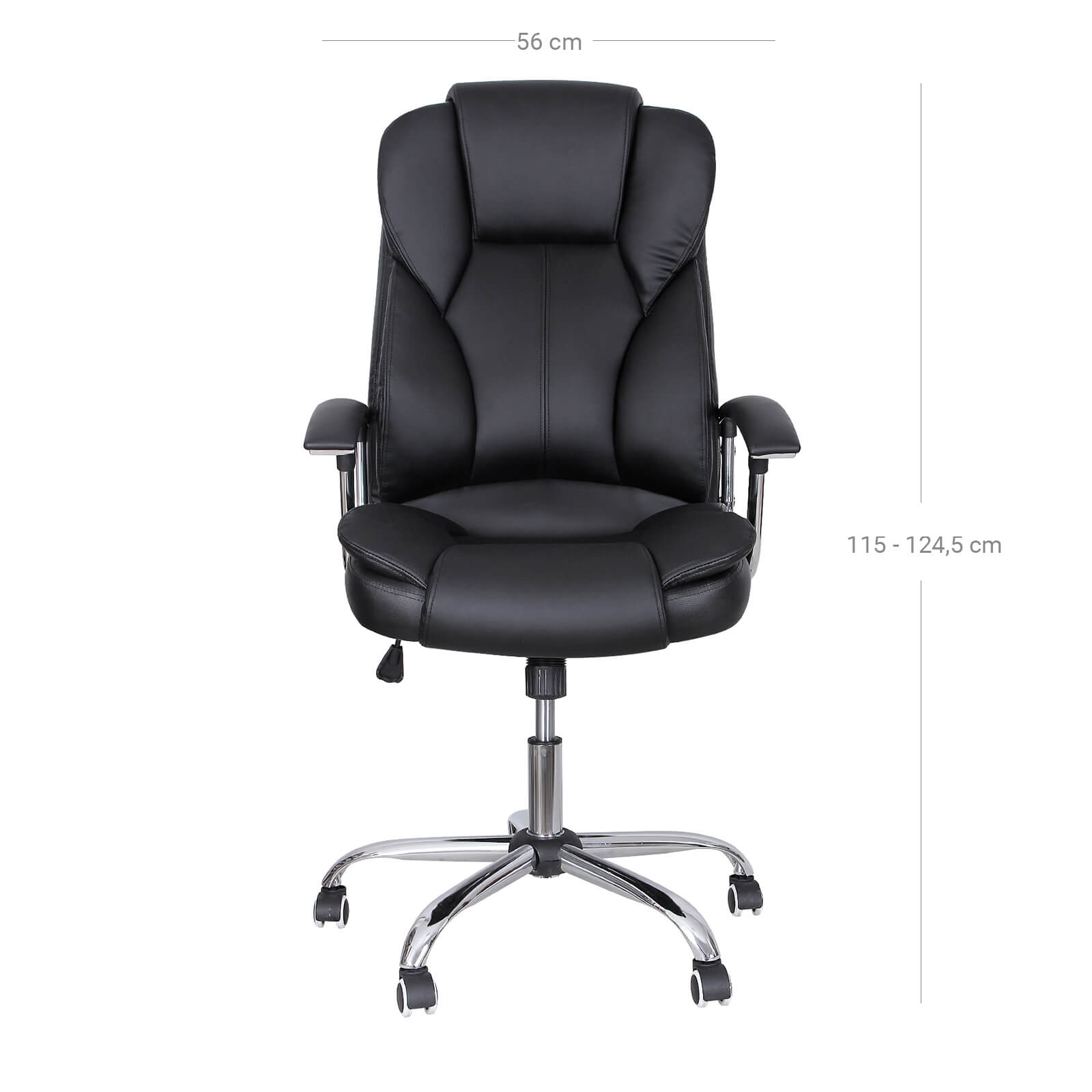 Executive Swivel Office Chair – PU Leather – Black – High Back with Tilt Function