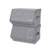 Storage Boxes – Fabric with Metal Frame – Gray – Stackable with Magnetic Hinged Lid and Side Handles