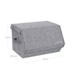 Storage Boxes – Fabric with Metal Frame – Gray – Stackable with Magnetic Hinged Lid and Side Handles