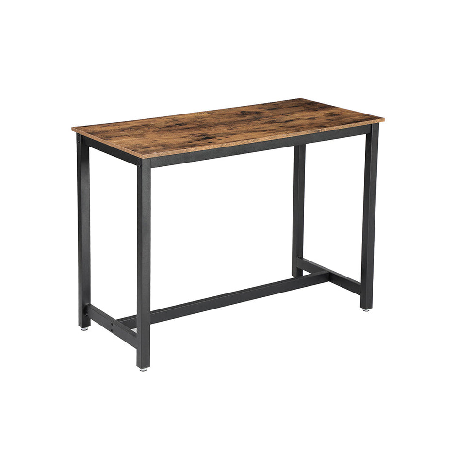 Bar Table – Metal Frame and Wood Look – Brown – Versatile for Cocktails, Dining, and Living Spaces
