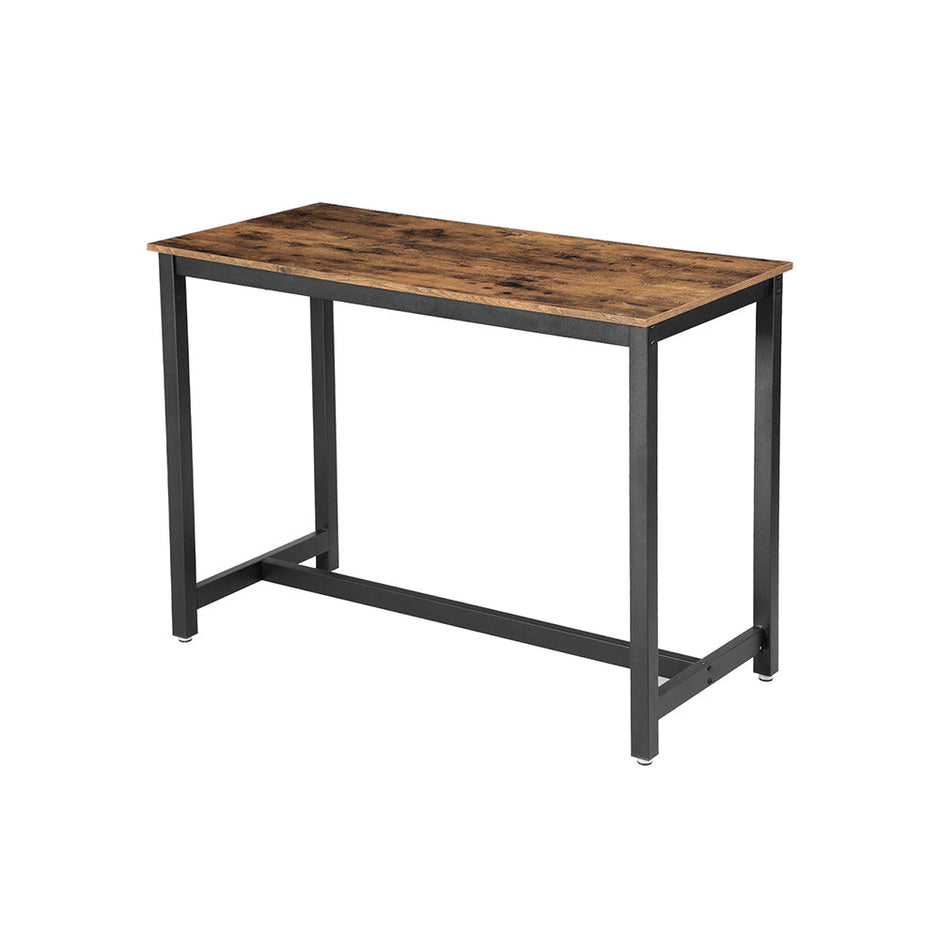 Bar Table – Metal Frame and Wood Look – Brown – Versatile for Cocktails, Dining, and Living Spaces