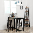 Bar Table – Metal Frame and Wood Look – Brown – Versatile for Cocktails, Dining, and Living Spaces