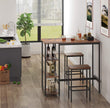 Industrial Bar Table – Iron – Rustic Brown – Stable Structure with 3 Shelves