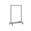 Heavy Duty Metal Clothes Rack – Black – Mobile Design with Shelf – Holds 90 kg