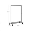 Heavy Duty Metal Clothes Rack – Black – Mobile Design with Shelf – Holds 90 kg