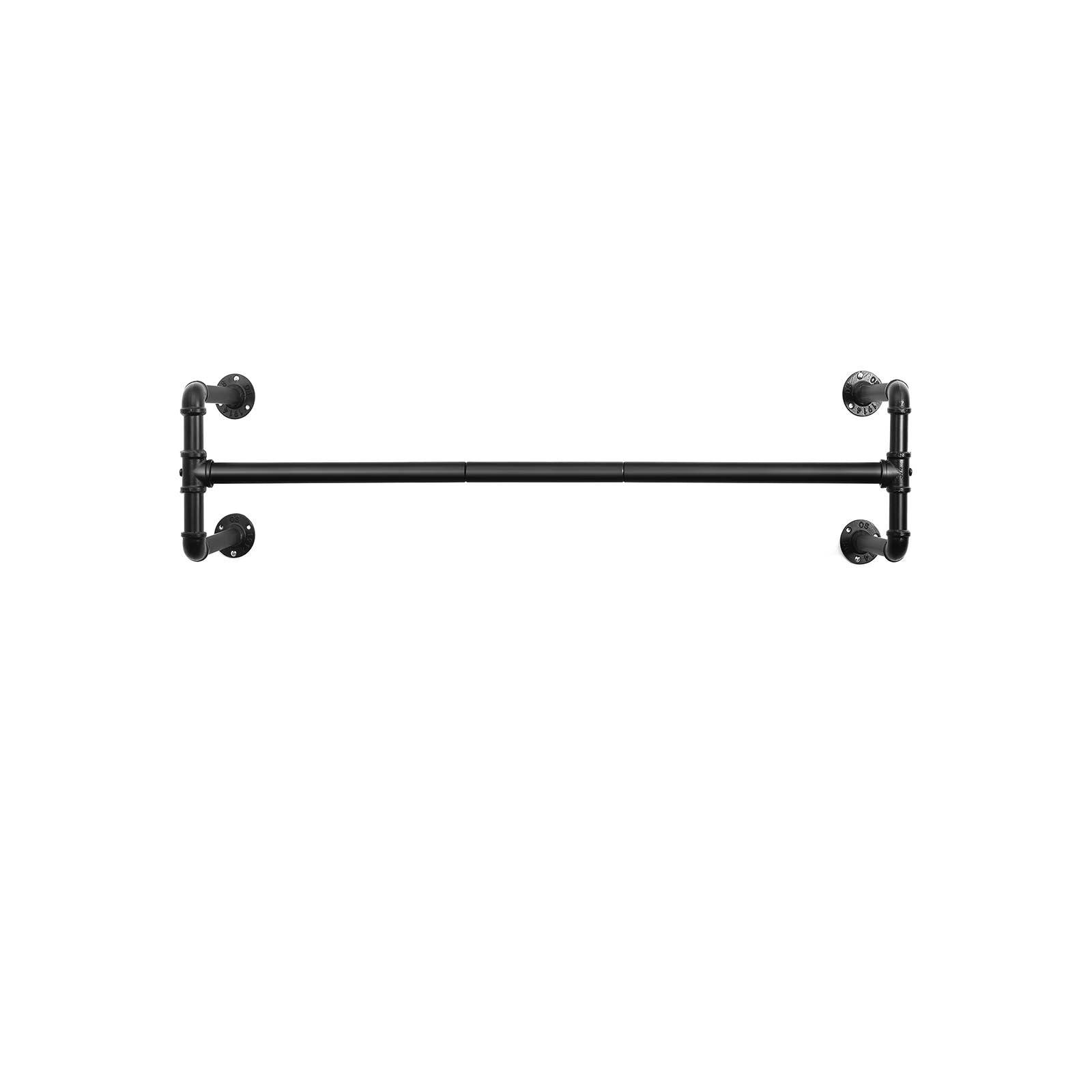 Wall-Mounted Clothes Rack – Metal – Black – Industrial Pipe Design, Space-Saving, Holds up to 60 kg