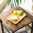 Industrial Side Table – Metal and Wood – Rustic Brown – Adjustable Mesh Shelves