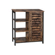 Industrial Storage Cabinet – Wood – Rustic Brown – Floor Standing with 3 Shelves and Cupboard