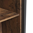 Industrial Storage Cabinet – Wood – Rustic Brown – Floor Standing with 3 Shelves and Cupboard