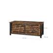 Industrial TV Media Stand – Iron – Rustic Brown – Sliding Doors and 2 Shelves