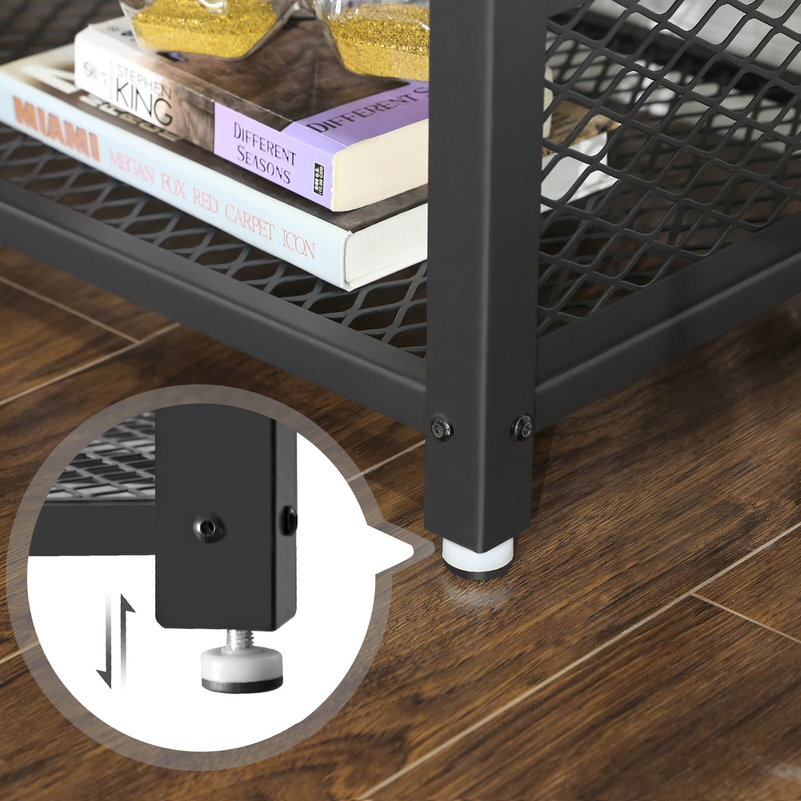 Industrial TV Stand – Wood Grain – Rustic Brown – Lengthened Design with Metal Frame