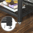 Industrial TV Stand – Wood Grain – Rustic Brown – Lengthened Design with Metal Frame