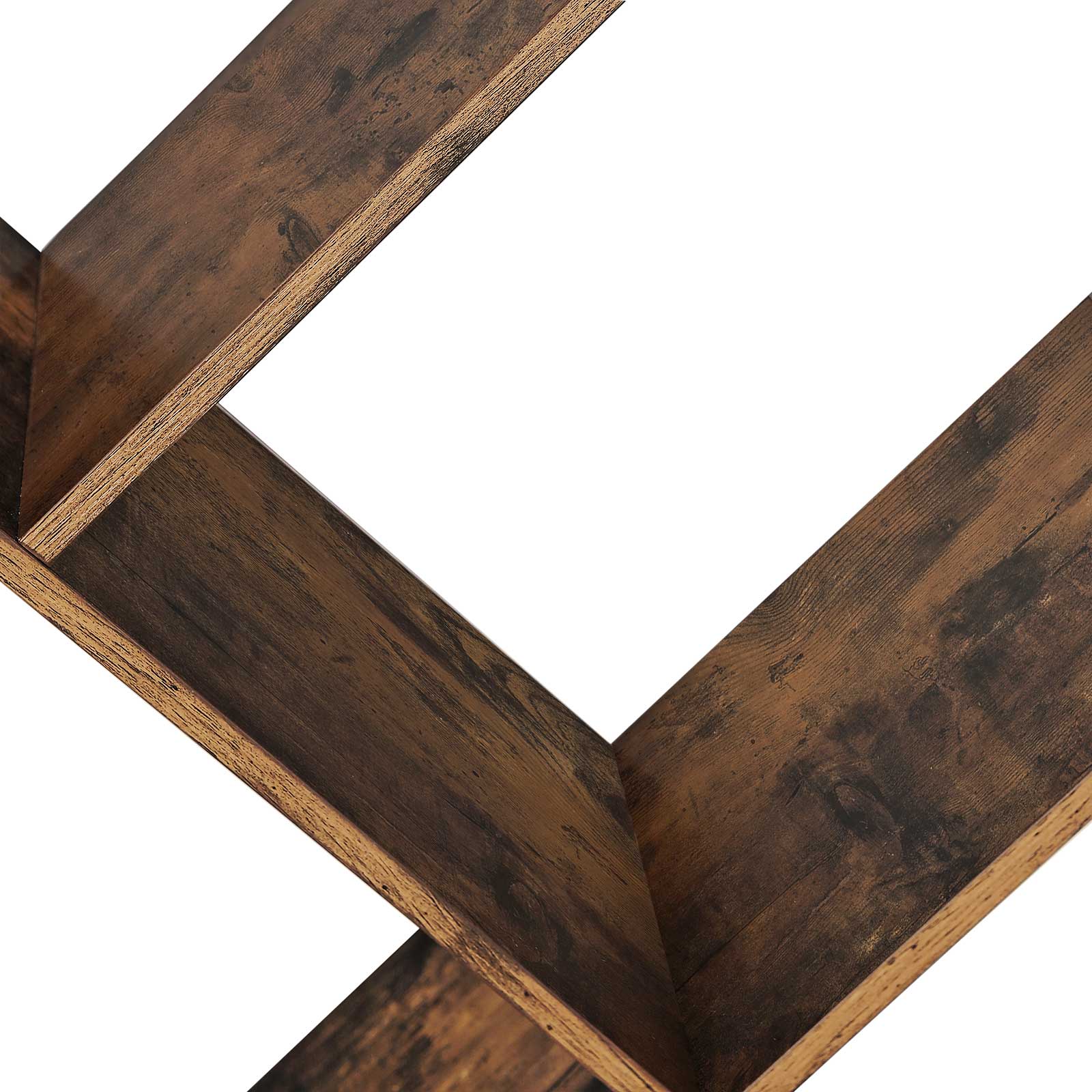 Tree-Shaped Bookcase – Steel – Rustic Brown – Floor Standing, Easy Assembly