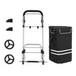 Shopping Trolley – Solid Material – Black – Insulated Cooling Bag, Large Capacity 35L, Foldable Design