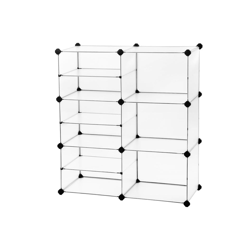 Modular Cube Storage Organizer – Plastic – White – Interlocking Design for Wardrobe and Bedroom