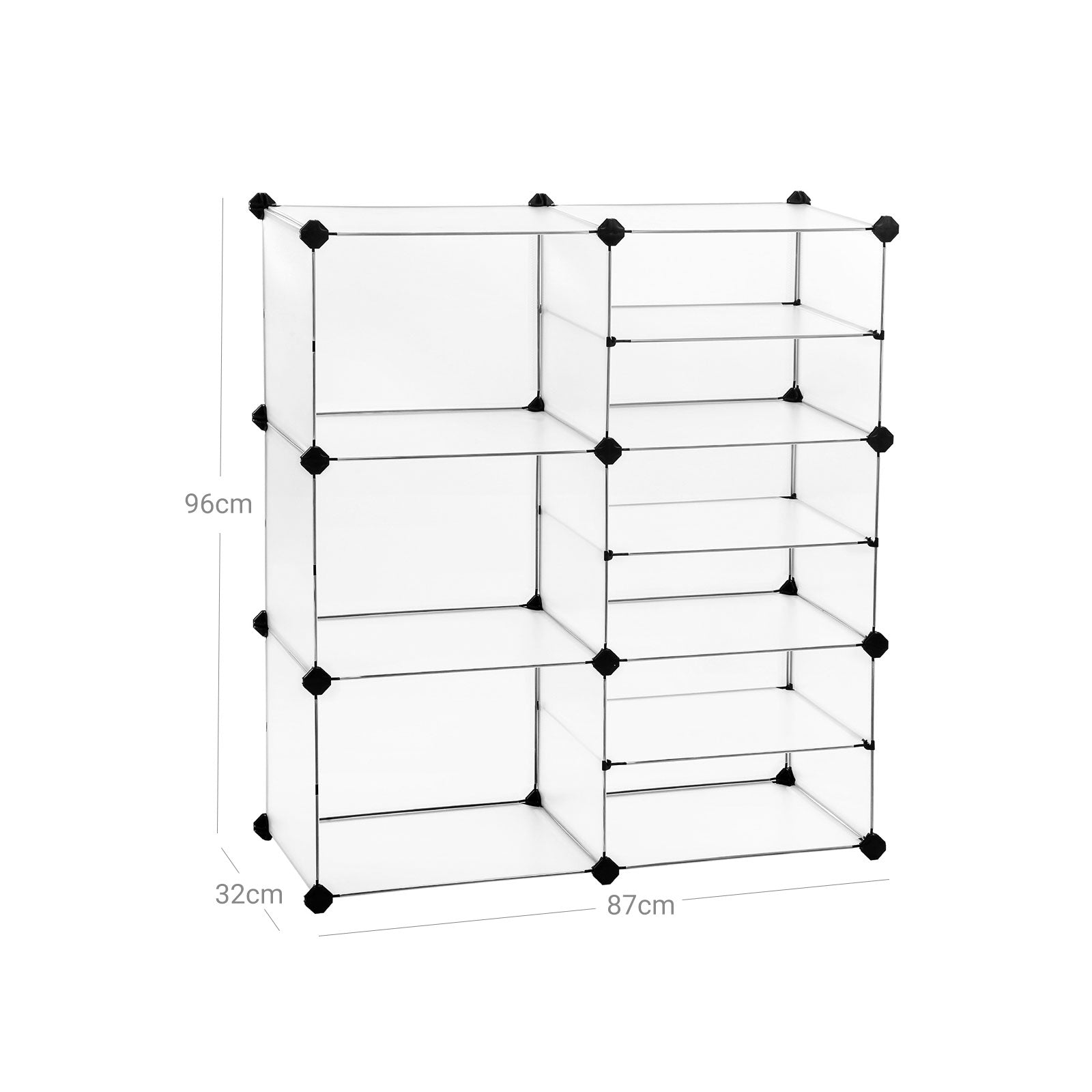 Modular Cube Storage Organizer – Plastic – White – Interlocking Design for Wardrobe and Bedroom