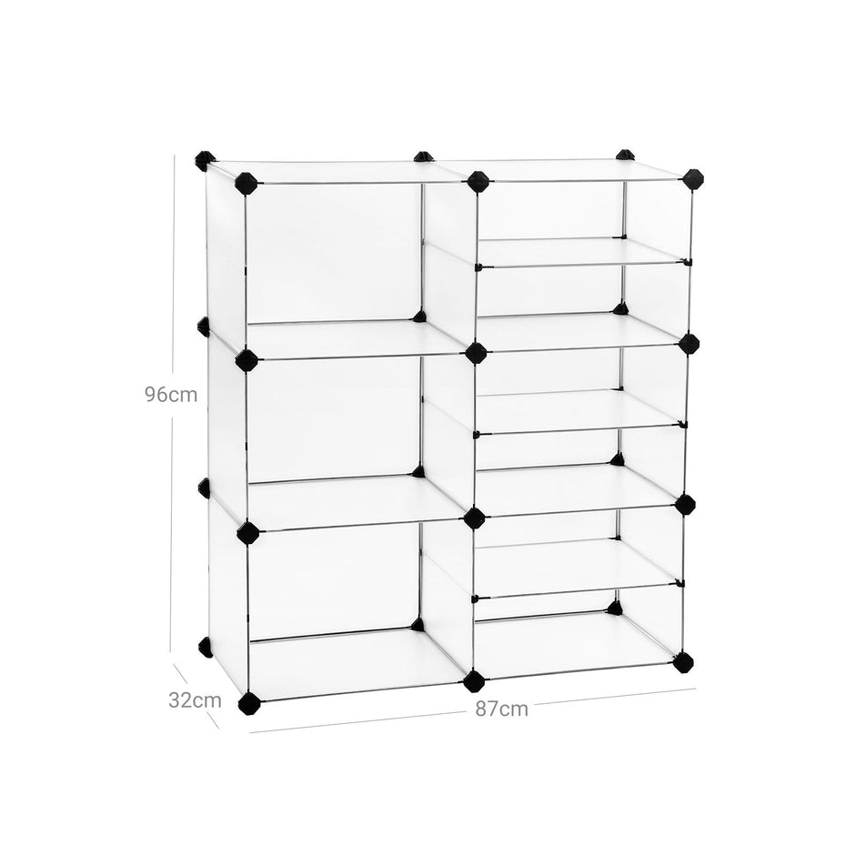Modular Cube Storage Organizer – Plastic – White – Interlocking Design for Wardrobe and Bedroom