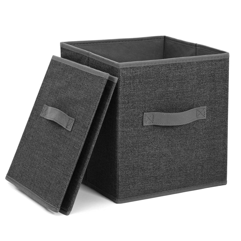 Interlocking Shelving Unit – Wire – Speckled Finish – Includes 3 Fabric Boxes
