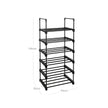 Shoe Rack – Iron – Black – Customisable 6-Tier Design