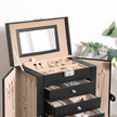 Large Jewellery Box – MDF – White – 6-Tier with Side Wings, Drawers, Mirror, and Clasp