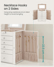 6-Tier Jewellery Box – Wood – White – With Side Wings, Mirror, and Drawers