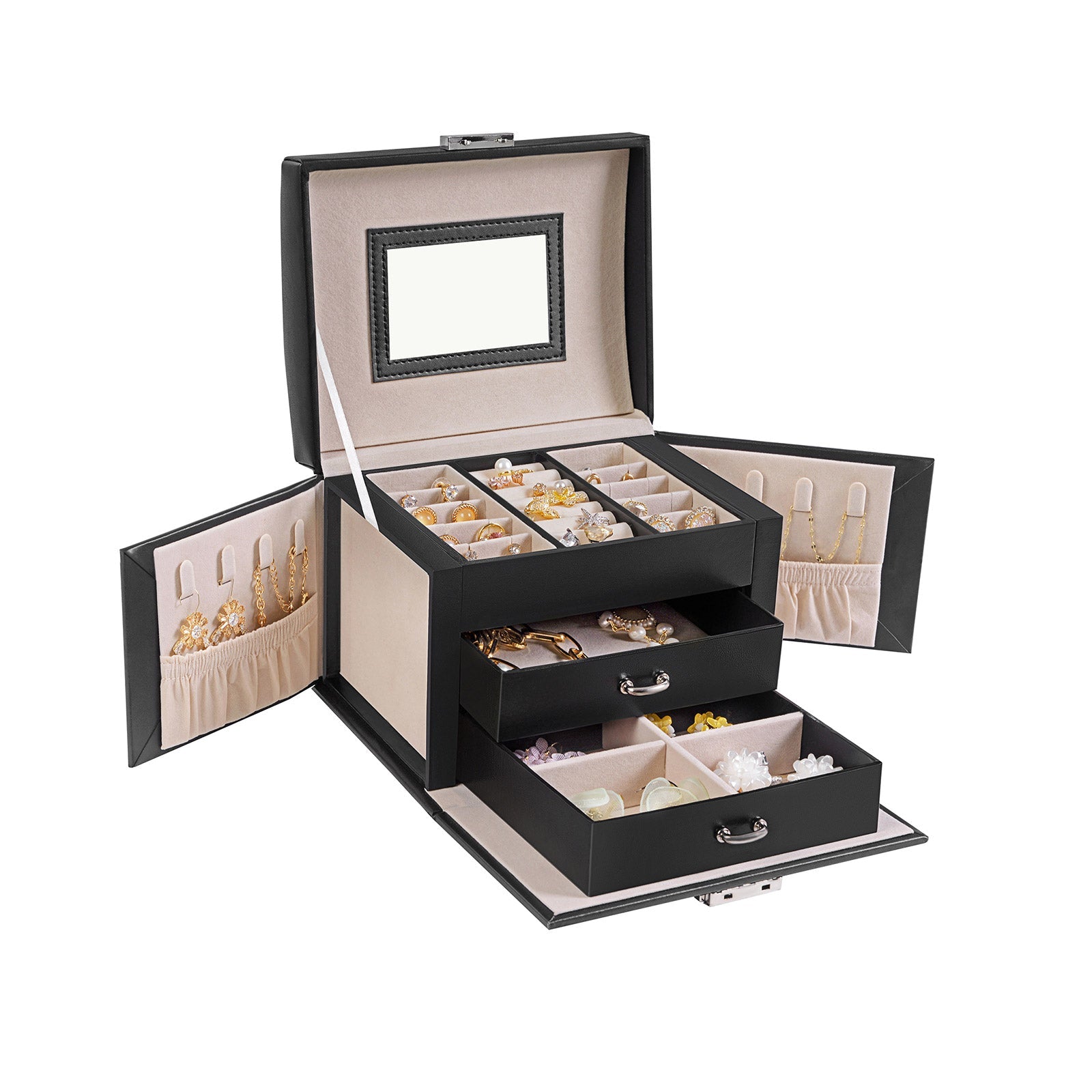 Jewelry Box – Wood – Black – Locking Design