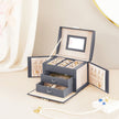 Jewellery Box – Fabric – Gold – Elegant Design with Multiple Compartments