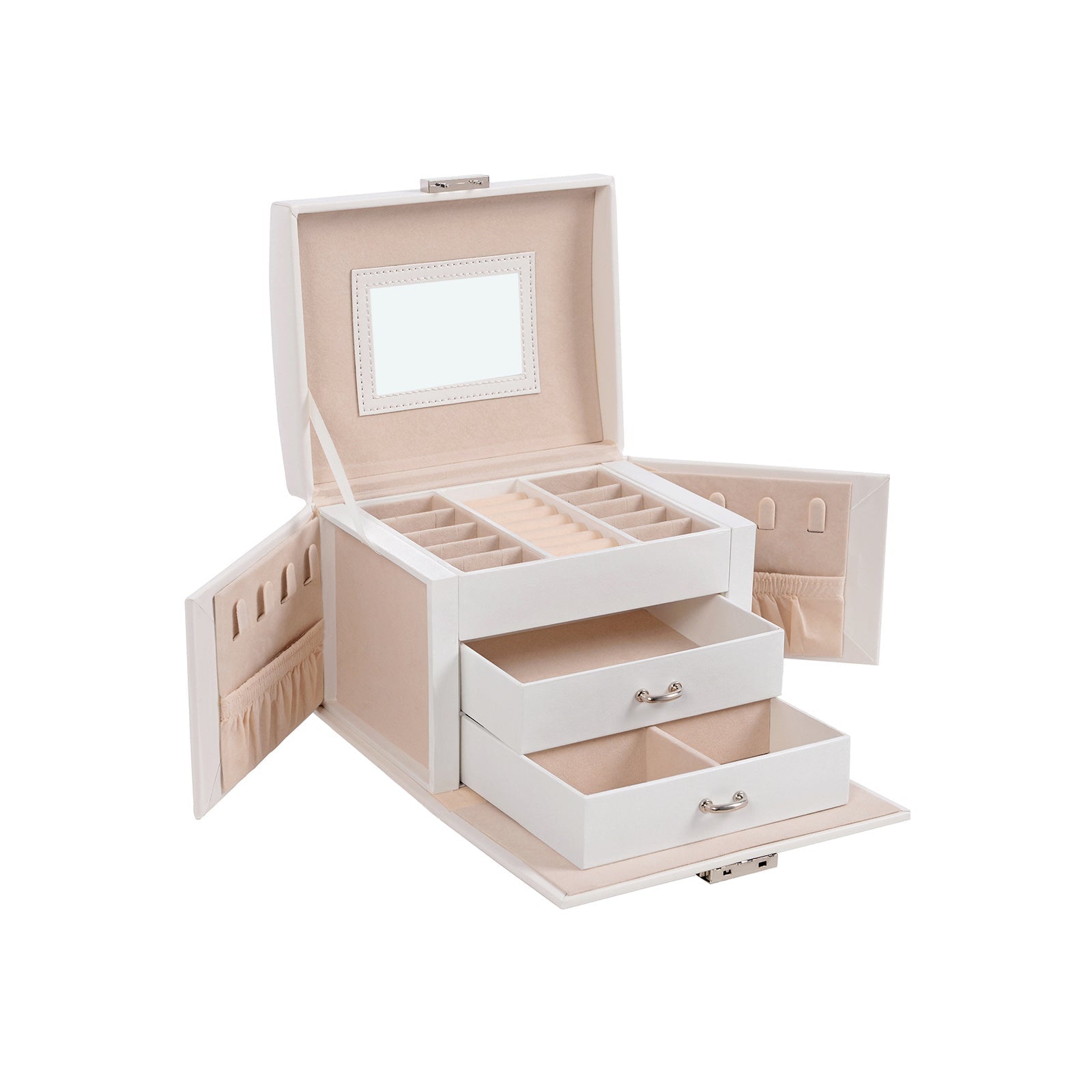 Jewelry Storage Box – Leather – White – Elegant Design
