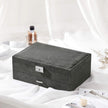 Jewellery Box – Wood – Black – 2 Levels with Drawer and Key